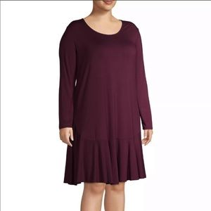 Terra and Sky🦋Plus Size Long Sleeve Peplum Dress